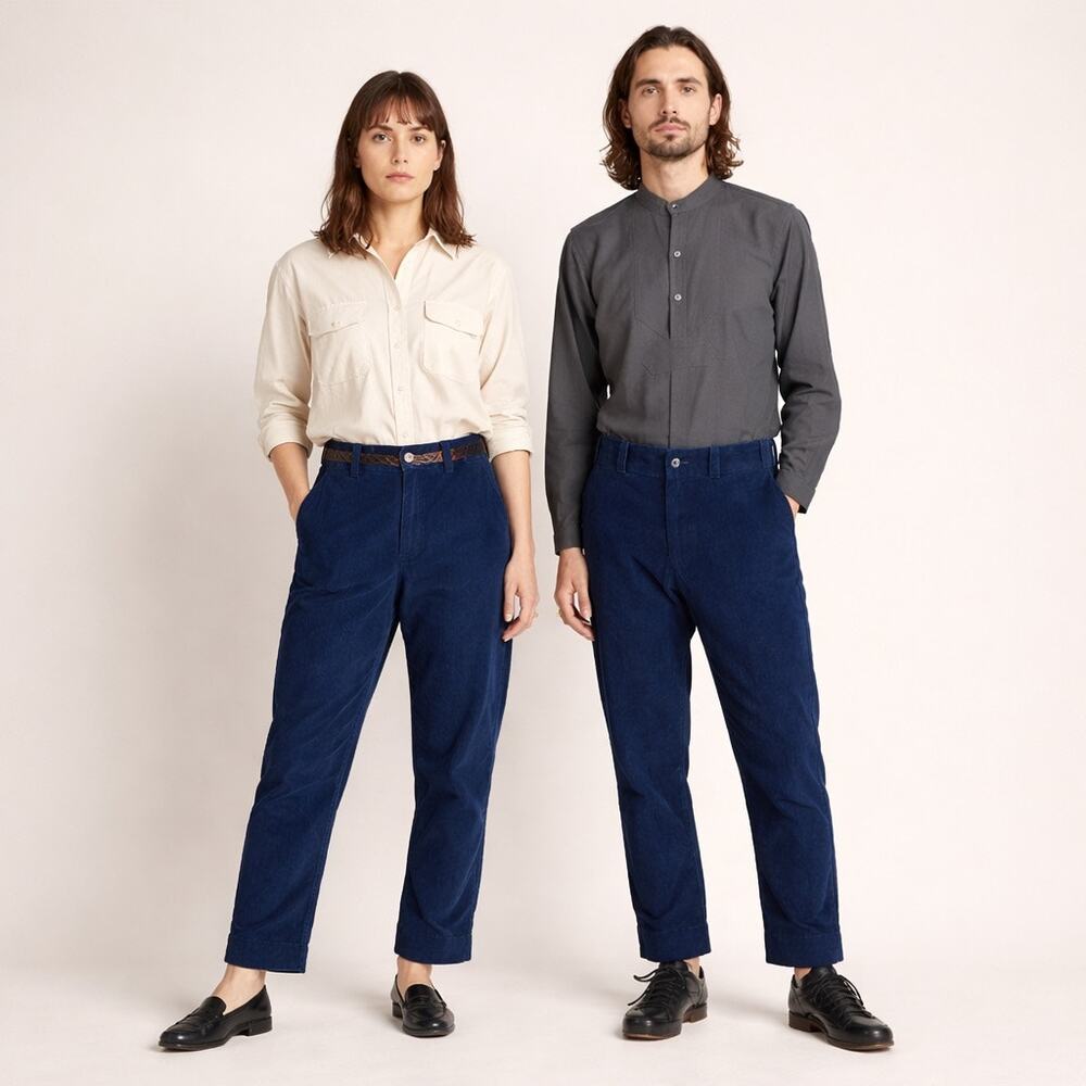 Blluemade Baseball Pants – Indigo Japanese Corduroy – Size Large